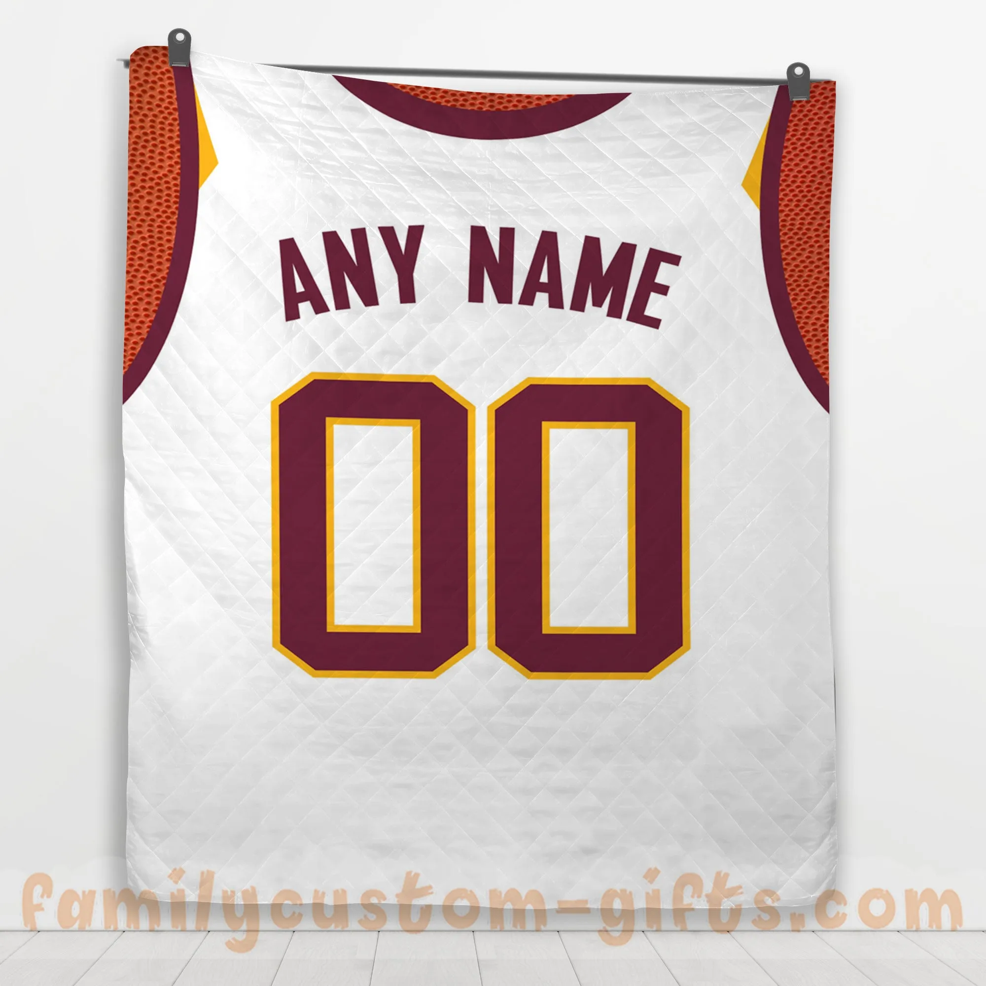 Custom Premium Quilt Blanket Cleveland Jersey Basketball Personalized Quilt Gifts for Her & Him