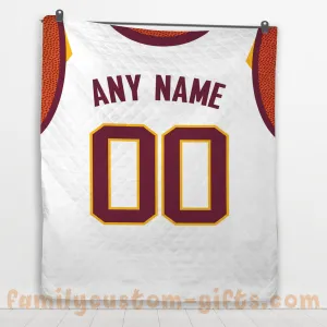 Custom Premium Quilt Blanket Cleveland Jersey Basketball Personalized Quilt Gifts for Her & Him