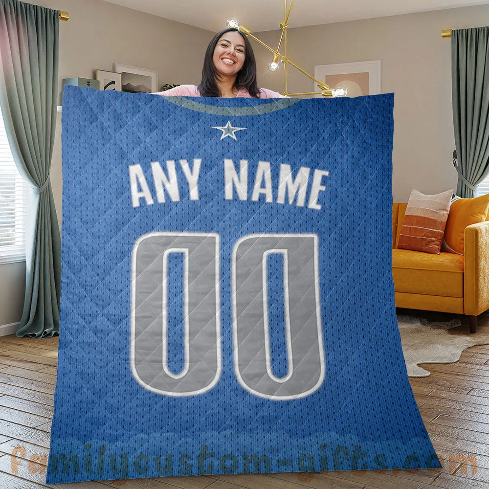 Custom Premium Quilt Blanket Dallas Jersey Basketball Personalized Quilt Gifts for Her & Him
