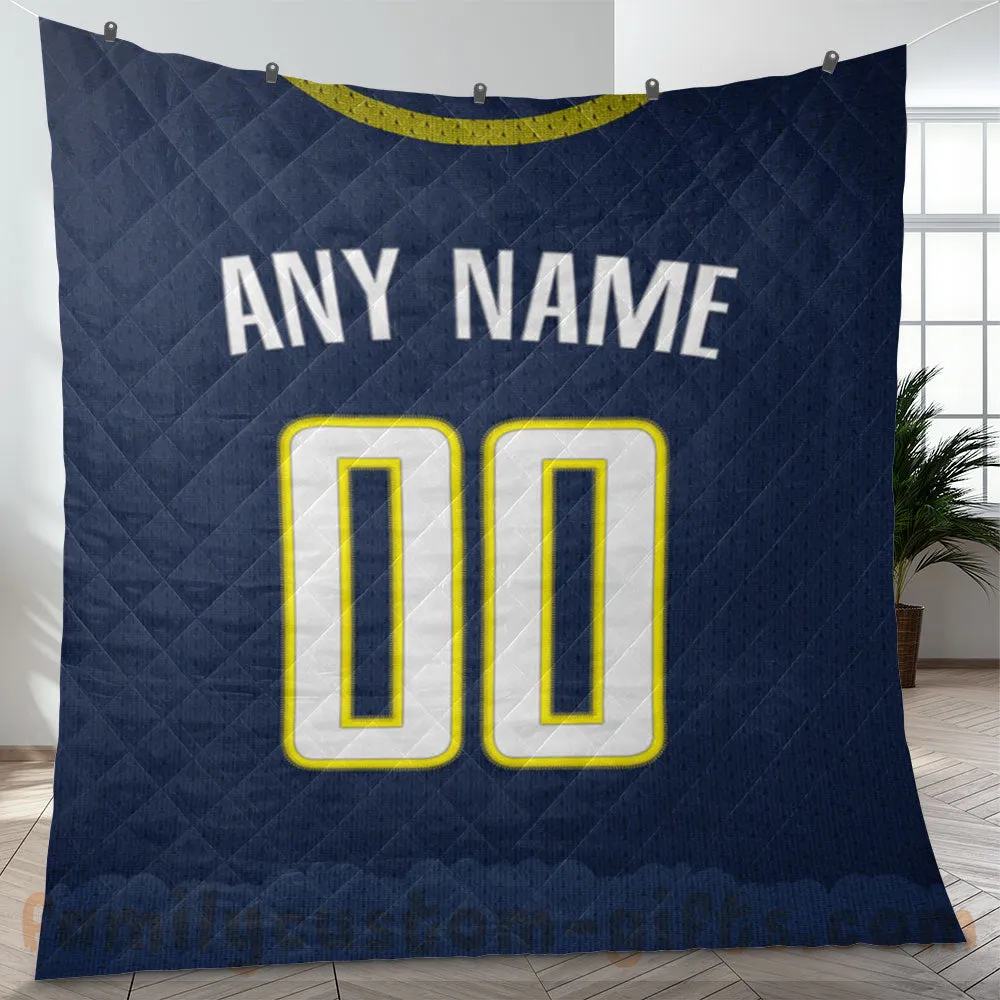 Custom Premium Quilt Blanket Indiana Jersey Basketball Personalized Quilt Gifts for Her & Him