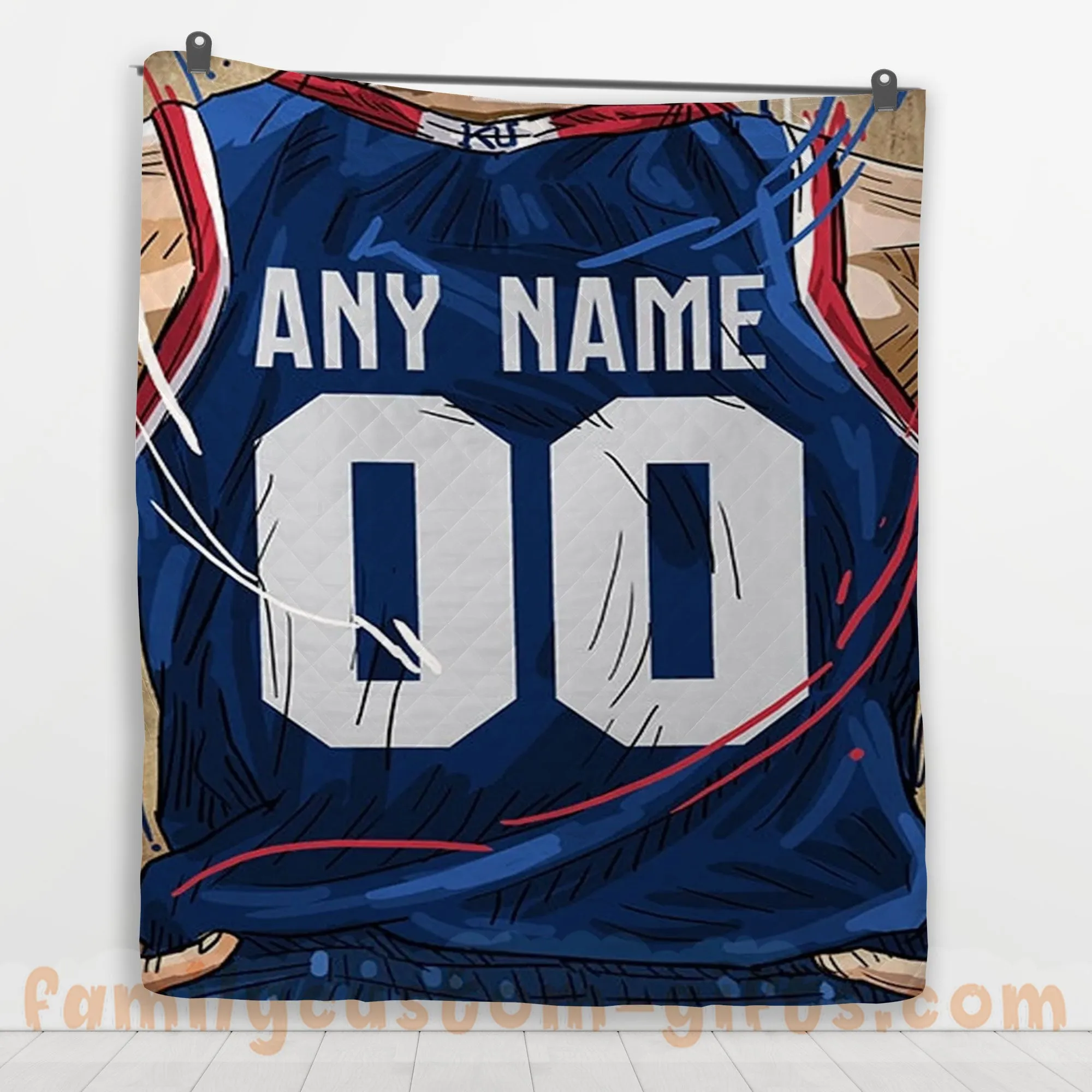 Custom Premium Quilt Blanket Kansas Jersey Basketball Personalized Quilt Gifts for Her & Him