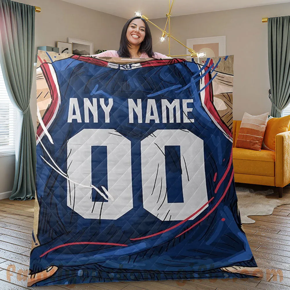 Custom Premium Quilt Blanket Kansas Jersey Basketball Personalized Quilt Gifts for Her & Him