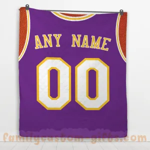 Custom Premium Quilt Blanket Los Angeles Jersey Basketball Personalized Quilt Gifts for Her & Him