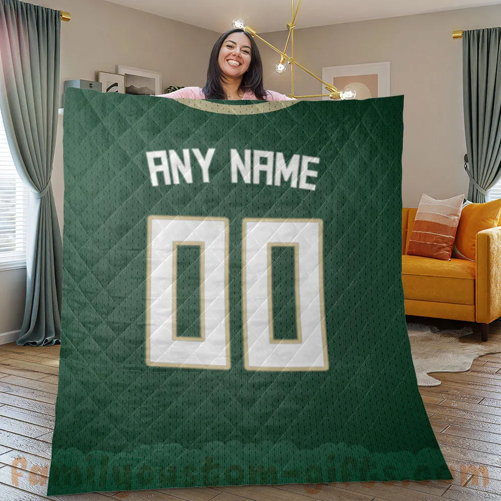Custom Premium Quilt Blanket Milwaukee Jersey Basketball Personalized Quilt Gifts for Her & Him