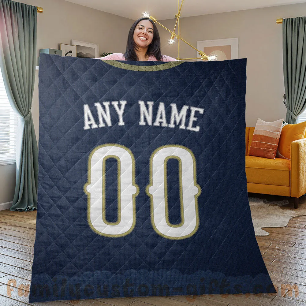Custom Premium Quilt Blanket New Orleans Jersey Basketball Personalized Quilt Gifts for Her & Him