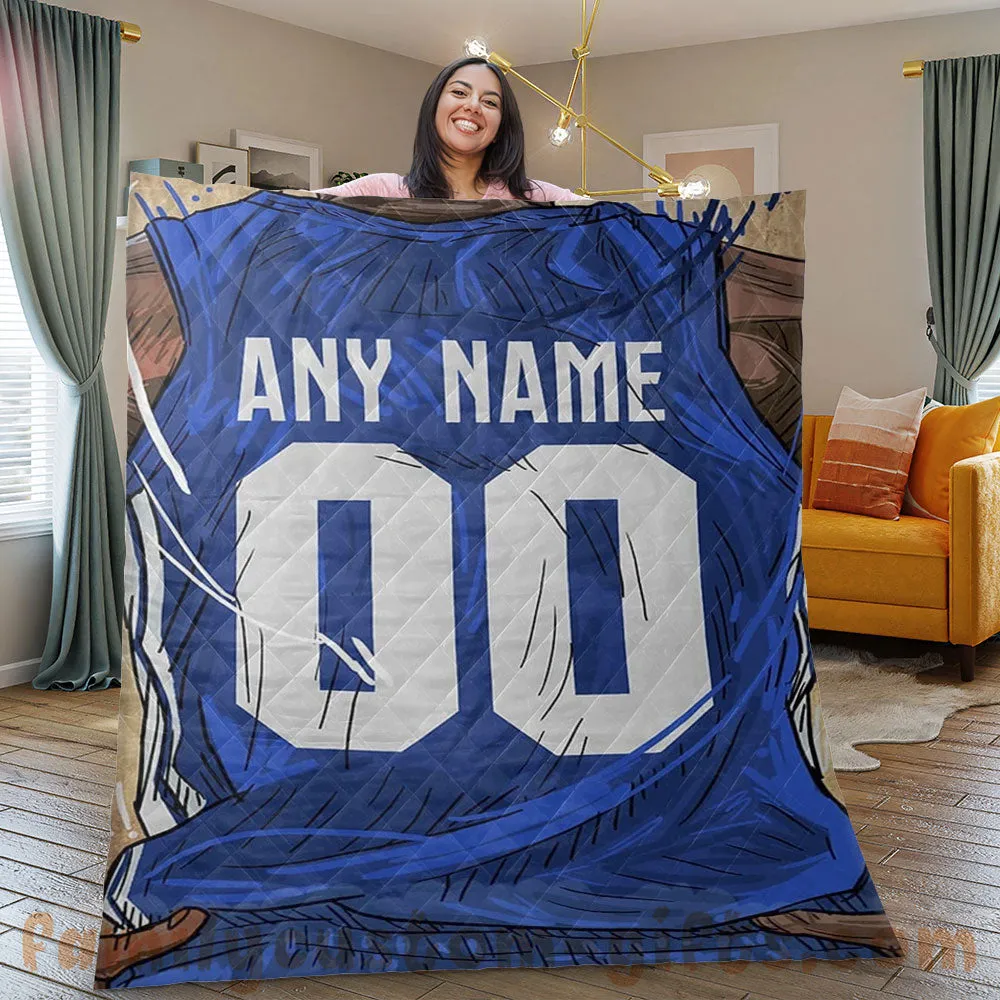 Custom Premium Quilt Blanket North Carolina Jersey Basketball Personalized Quilt Gifts for Her & Him