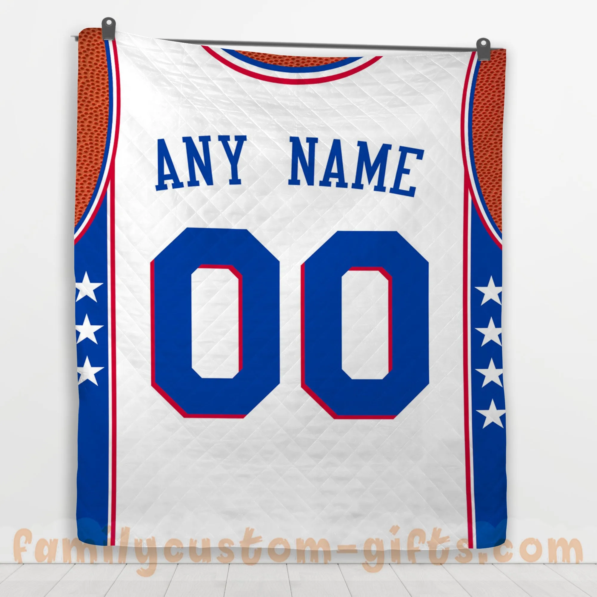 Custom Premium Quilt Blanket Philadelphia Jersey Basketball Personalized Quilt Gifts for Her & Him