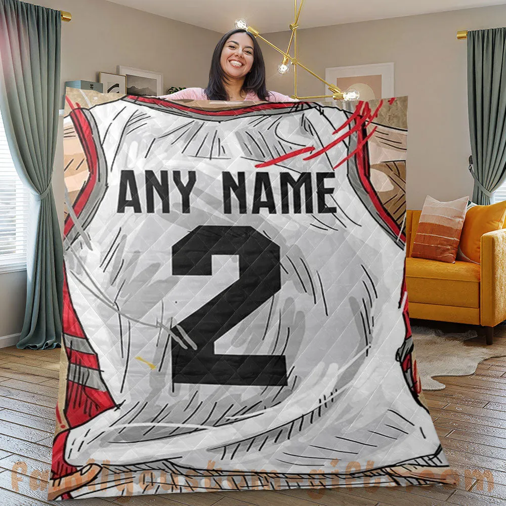 Custom Premium Quilt Blanket Toronto Jersey Basketball Personalized Quilt Gifts for Her & Him