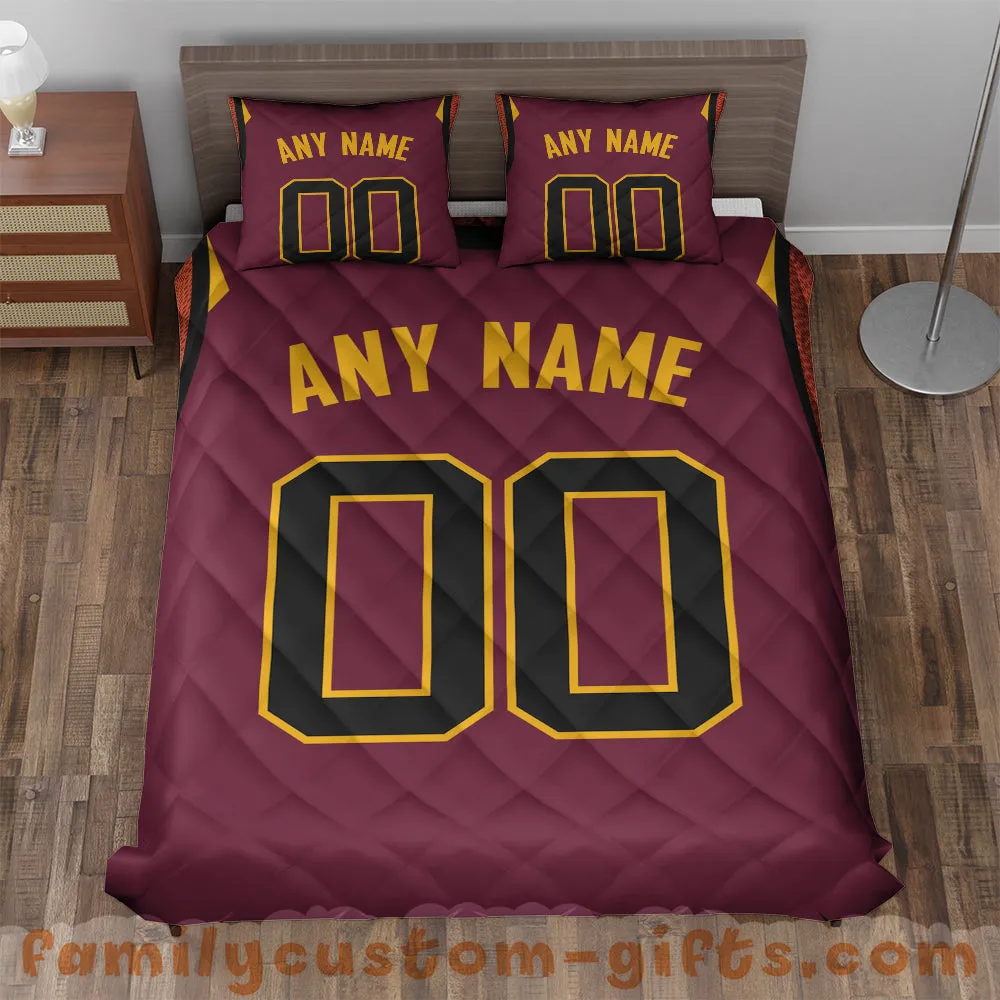 Custom Quilt Sets Cleveland Jersey Personalized Basketball Premium Quilt Bedding for Men Women
