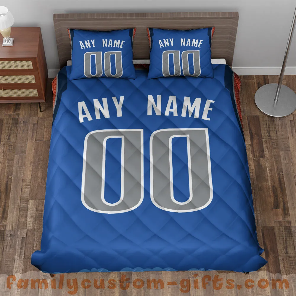 Custom Quilt Sets Dallas Jersey Personalized Basketball Premium Quilt Bedding for Men Women