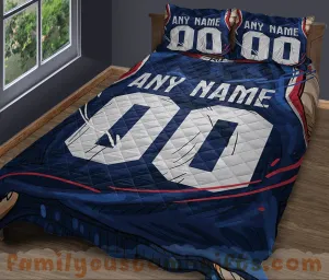 Custom Quilt Sets Kansas Jersey Personalized Basketball Premium Quilt Bedding for Men Women