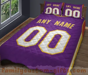 Custom Quilt Sets Los Angeles Jersey Personalized Basketball Premium Quilt Bedding for Men Women
