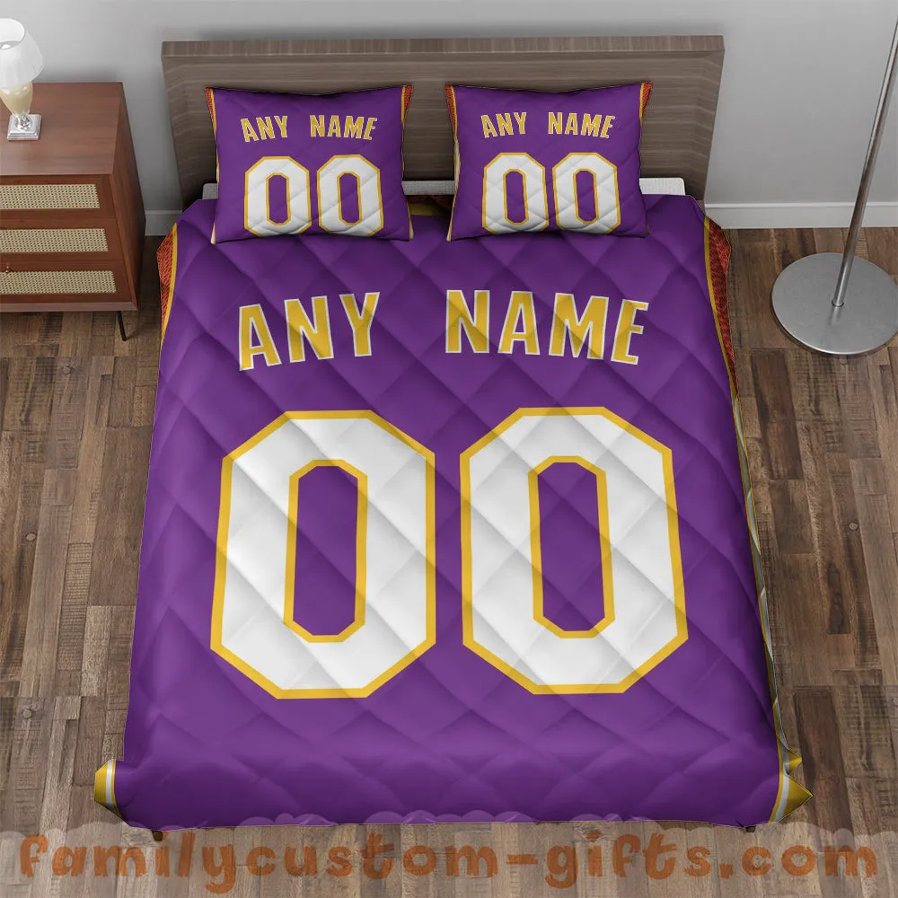 Custom Quilt Sets Los Angeles Jersey Personalized Basketball Premium Quilt Bedding for Men Women