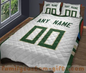 Custom Quilt Sets Milwaukee Jersey Personalized Basketball Premium Quilt Bedding for Men Women