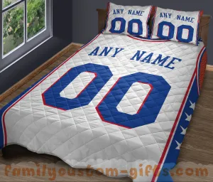Custom Quilt Sets Philadelphia Jersey Personalized Basketball Premium Quilt Bedding for Men Women