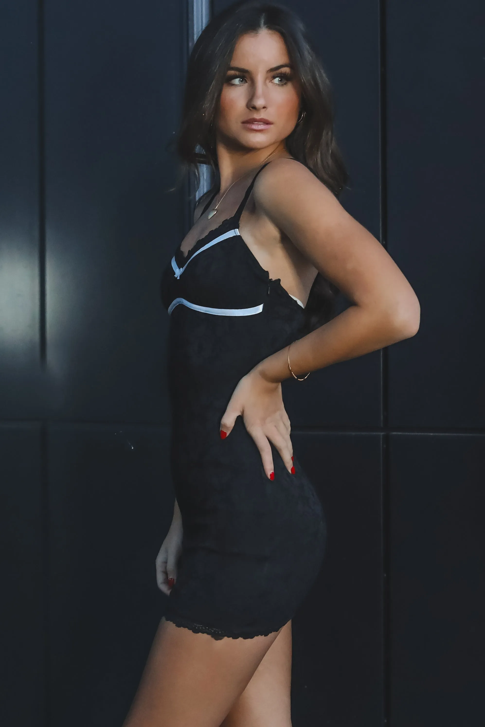 DEAL In A Daze Lined Lace Mini Dress