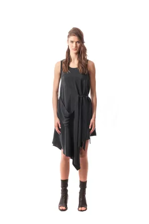 Diamante Origami Dress Washed Silk Charmeuse