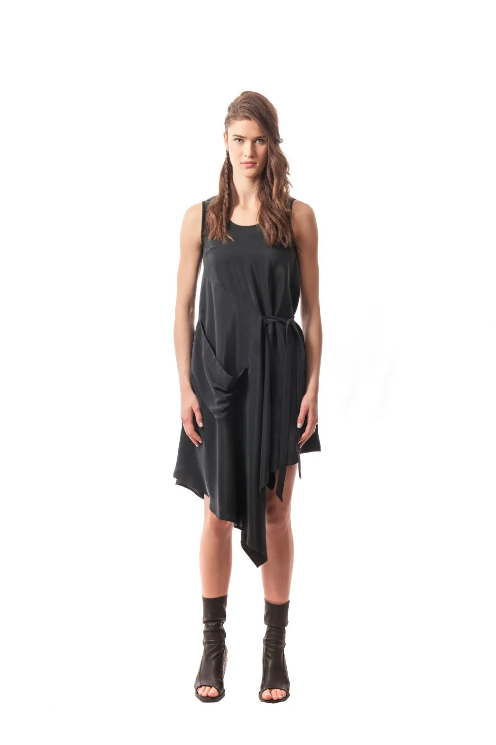 Diamante Origami Dress Washed Silk Charmeuse