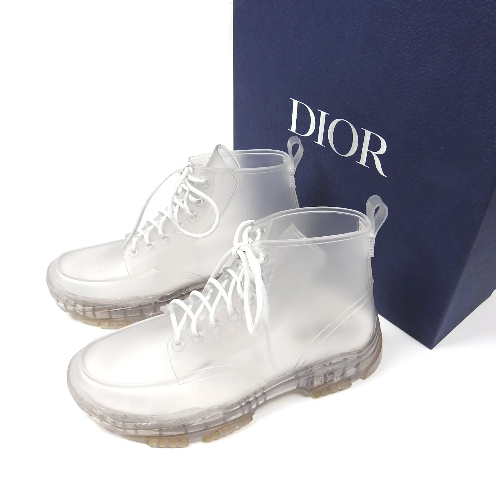 Dior Homme x Daniel Arsham Transparent Boots Size 43