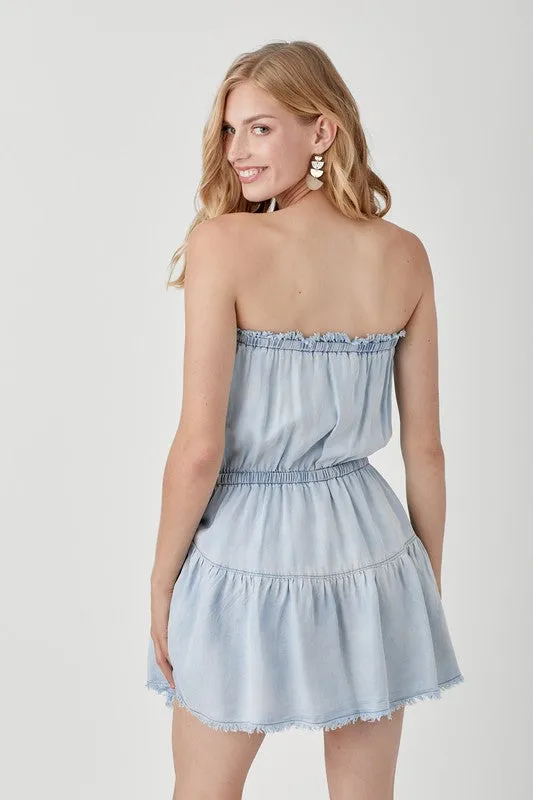 DISTRESSED DIVA DENIM DRESS
