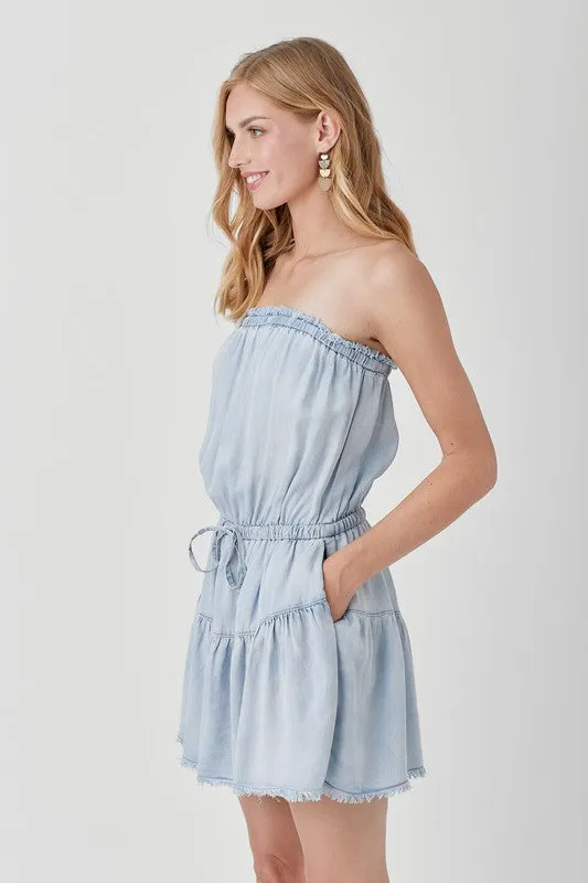 DISTRESSED DIVA DENIM DRESS