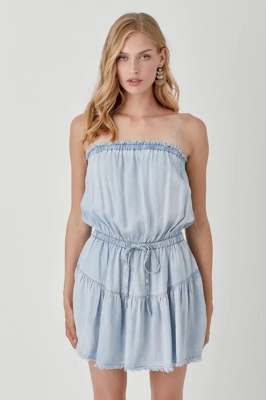 DISTRESSED DIVA DENIM DRESS