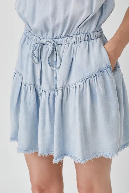DISTRESSED DIVA DENIM DRESS