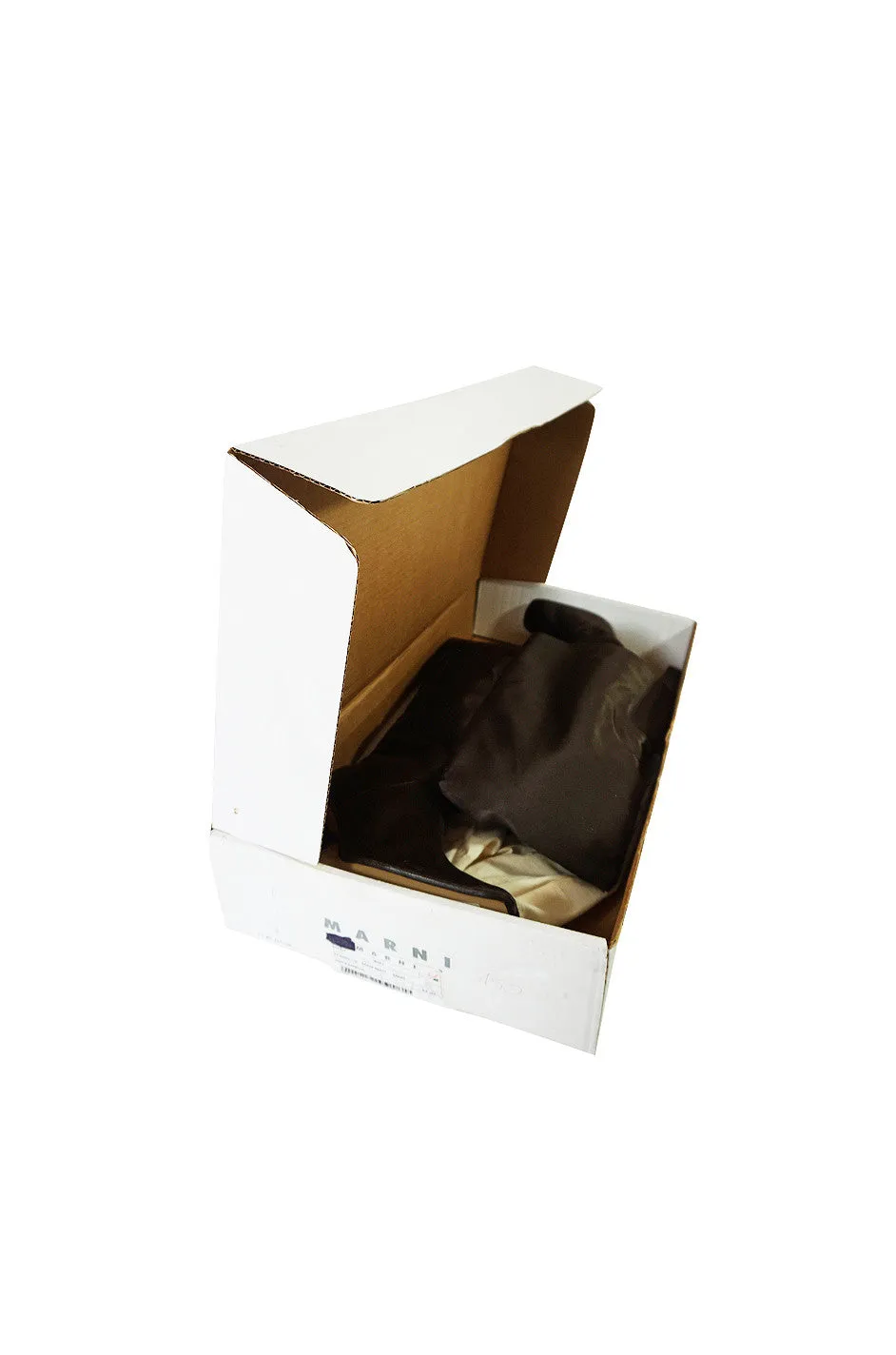Early 2000s Brown Silk Marni Thigh High Boots