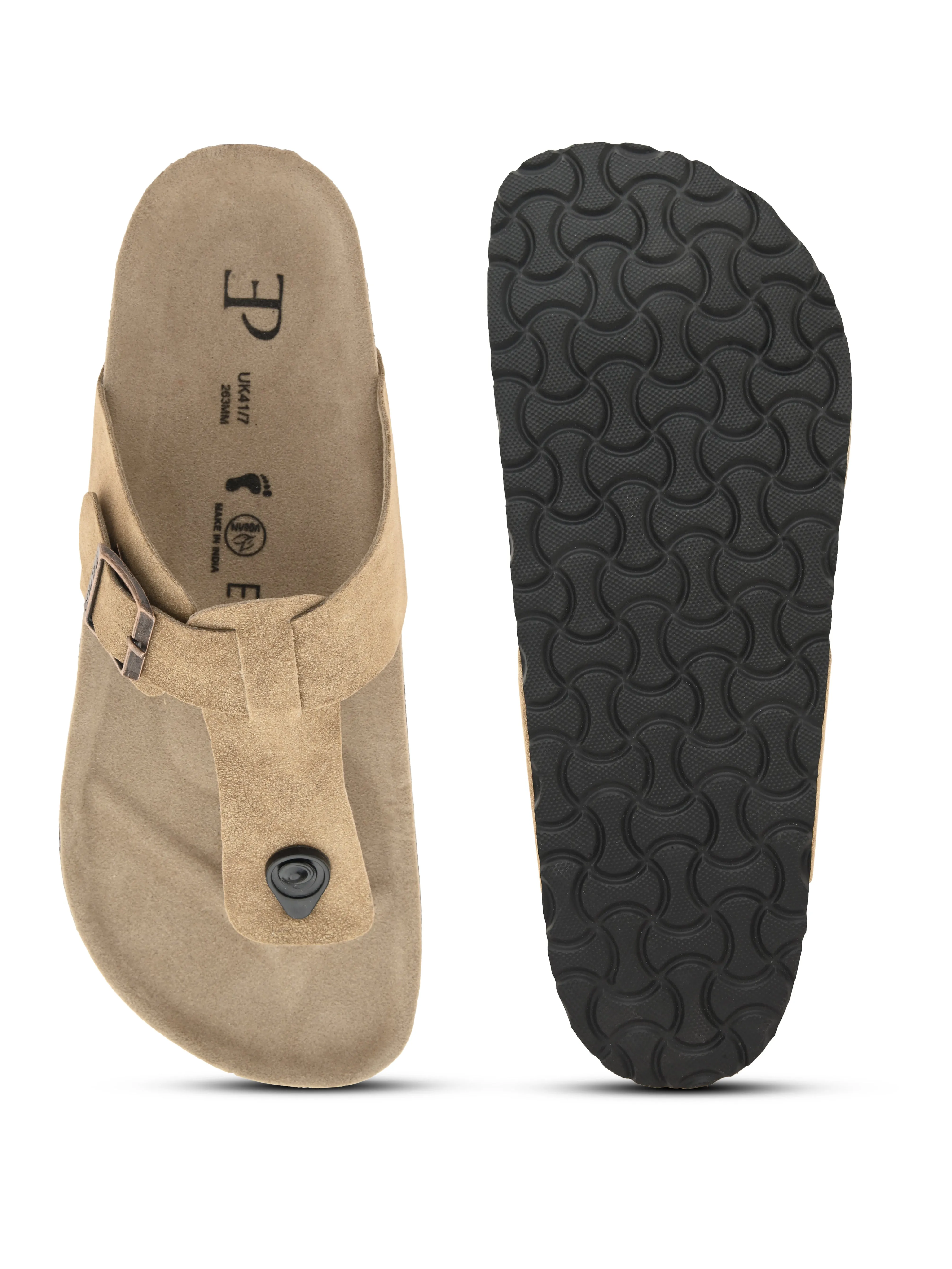 Elegant Khaki Suede Sandal For Men