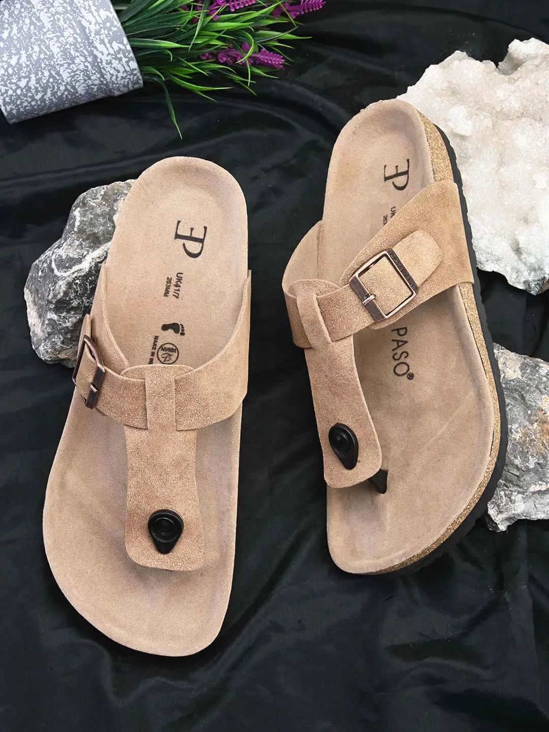 Elegant Khaki Suede Sandal For Men