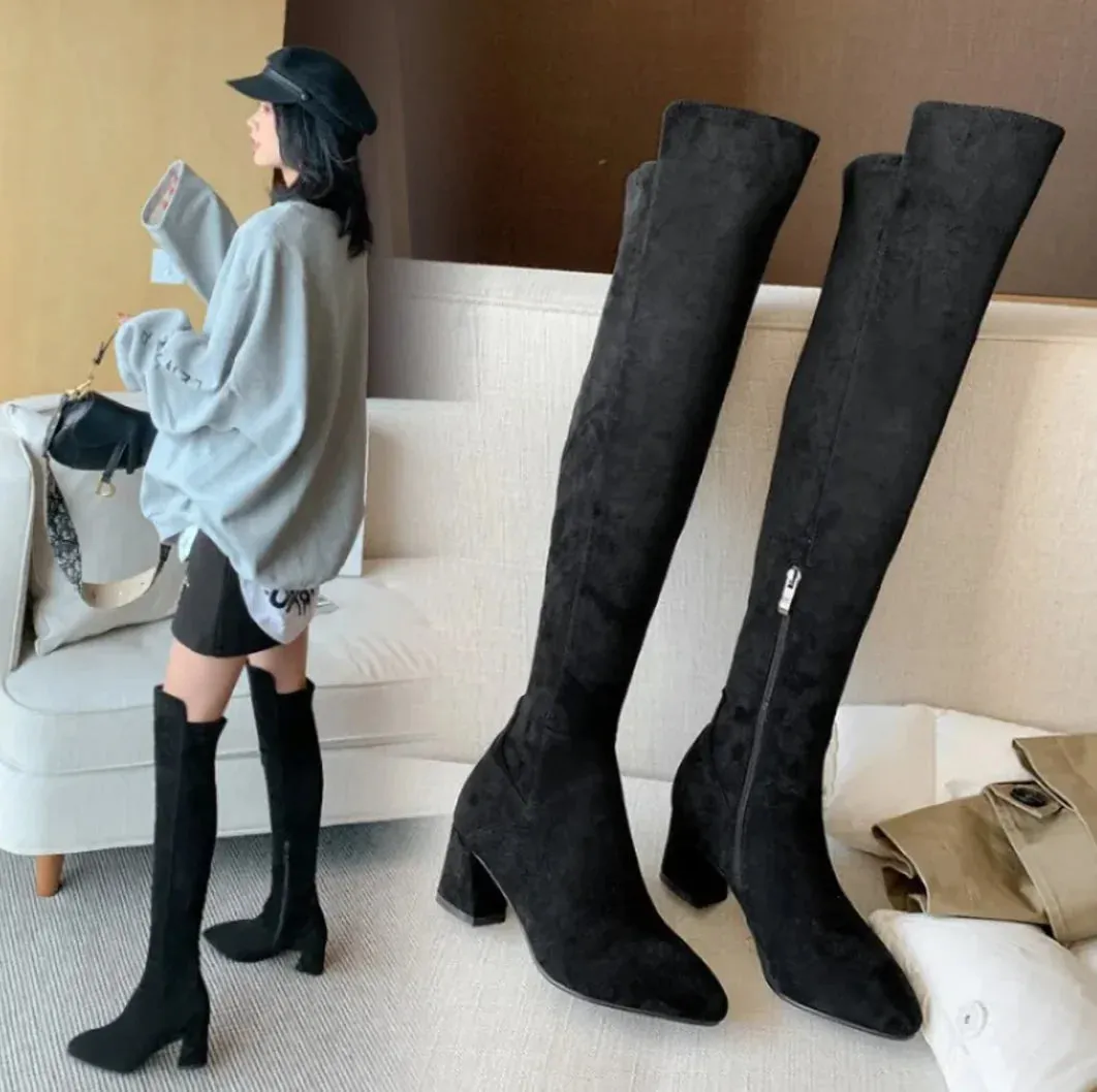 Fleece Over-the-Knee Boots
