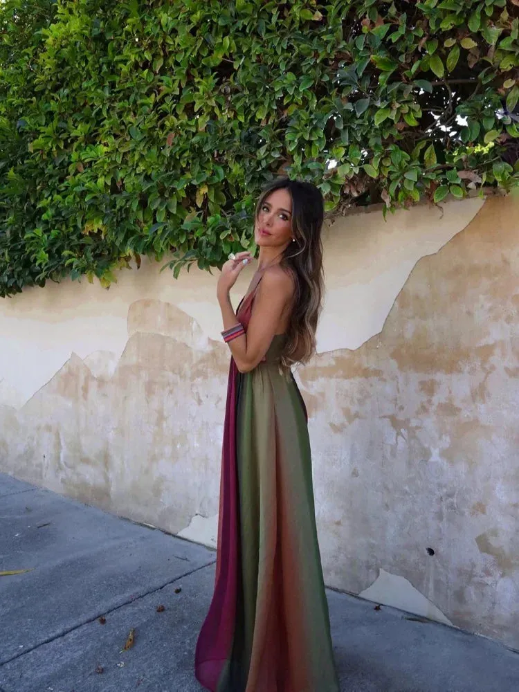 Flowy Multi-Tone Maxi Dress | Elegant & Lightweight | Perfect for Summer