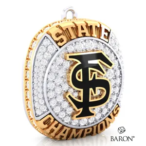 Fort Sumner High School Boys Basketball 2023 Championship Ring Top Pendant - Design 2.9