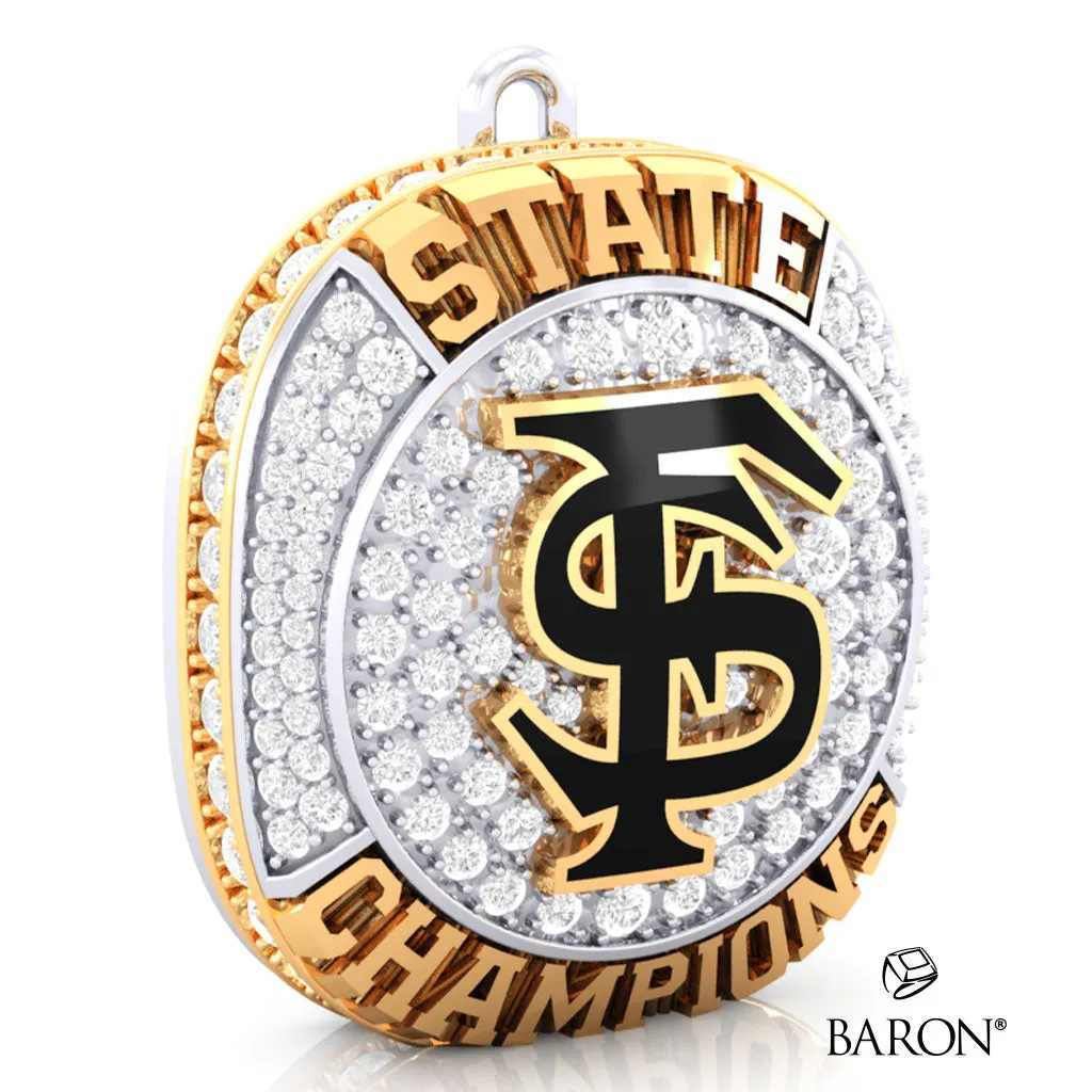 Fort Sumner High School Boys Basketball 2023 Championship Ring Top Pendant - Design 2.9