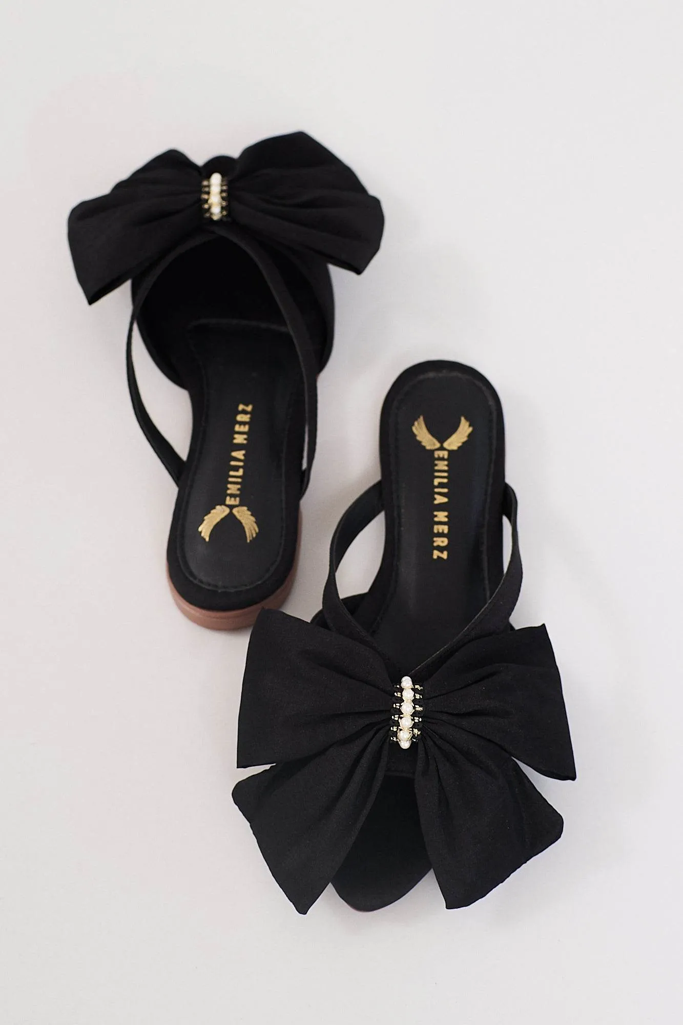 France Flats With Bow - Black