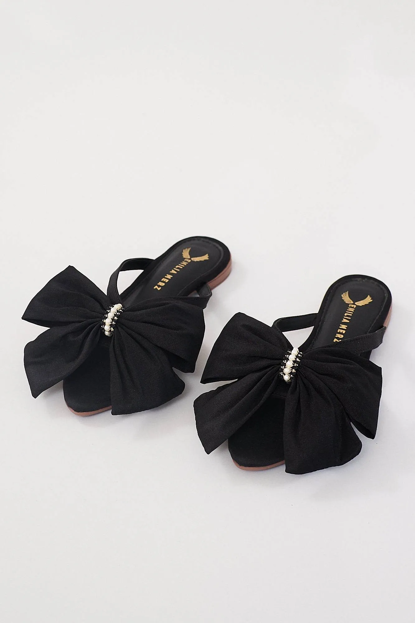 France Flats With Bow - Black