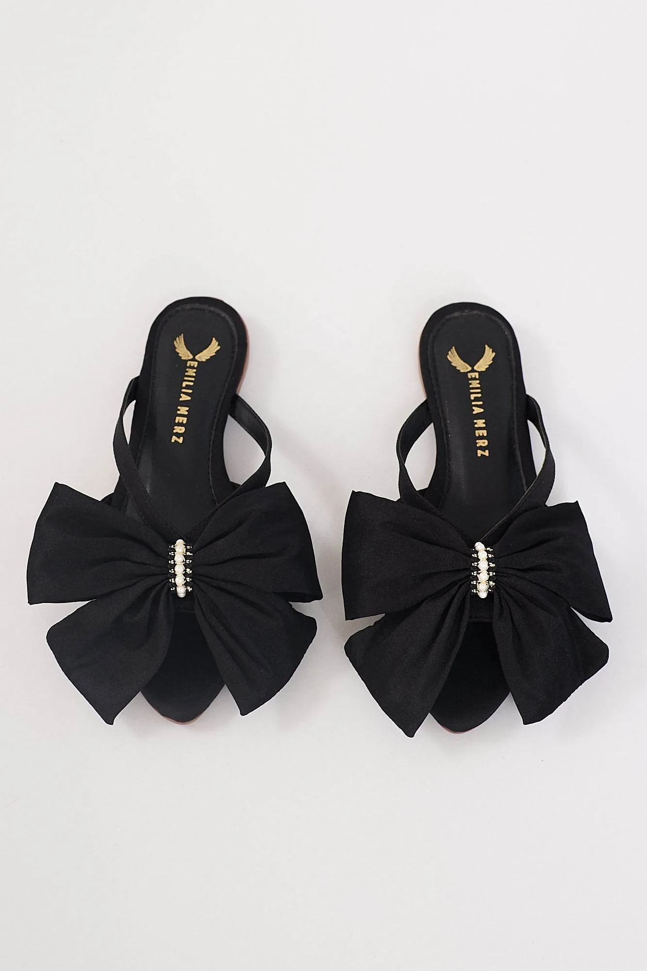 France Flats With Bow - Black