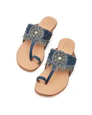 Gabby Frayed Denim Sandals