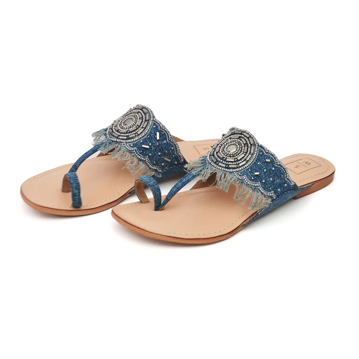 Gabby Frayed Denim Sandals