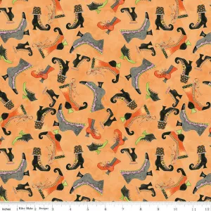 Ghoul Friends Boots Toss Orange fabric - C16052-ORANGE