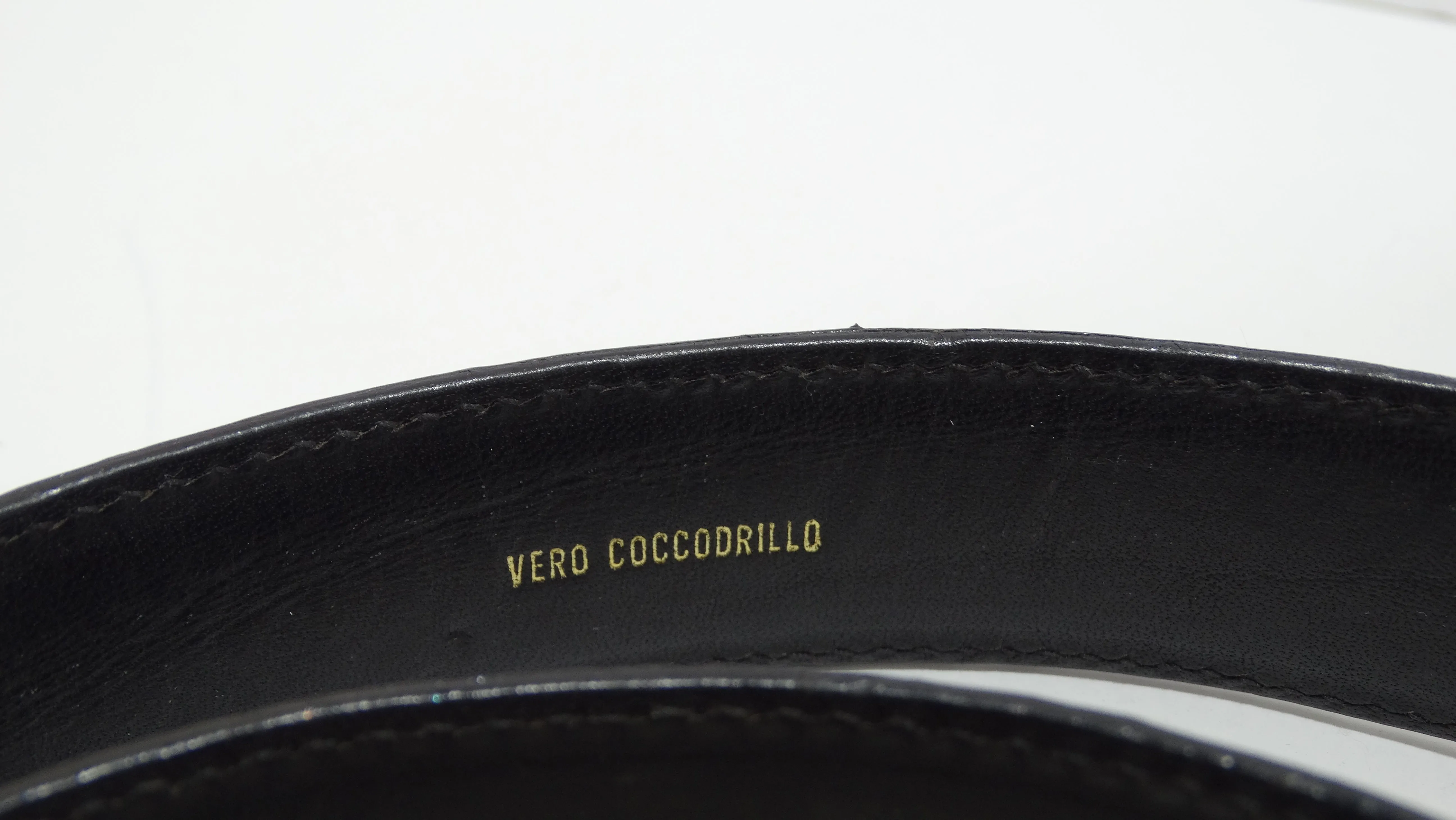 Gianni Versace Silver-Toned Medusa Leather Belt