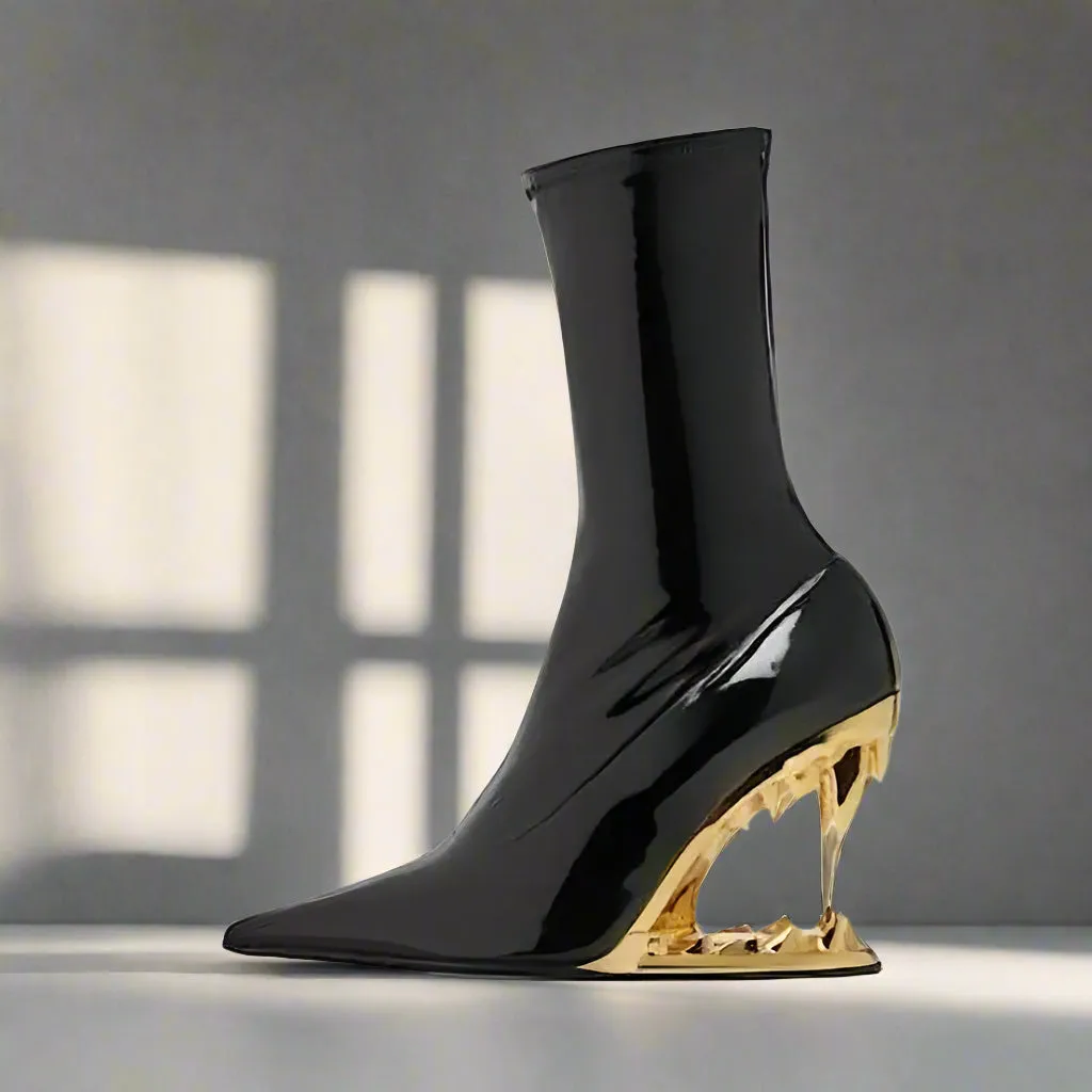 Giselle – Elegant Women’s Ankle Boots with Unique Heel