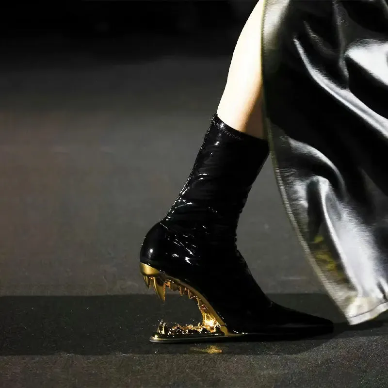 Giselle – Elegant Women’s Ankle Boots with Unique Heel
