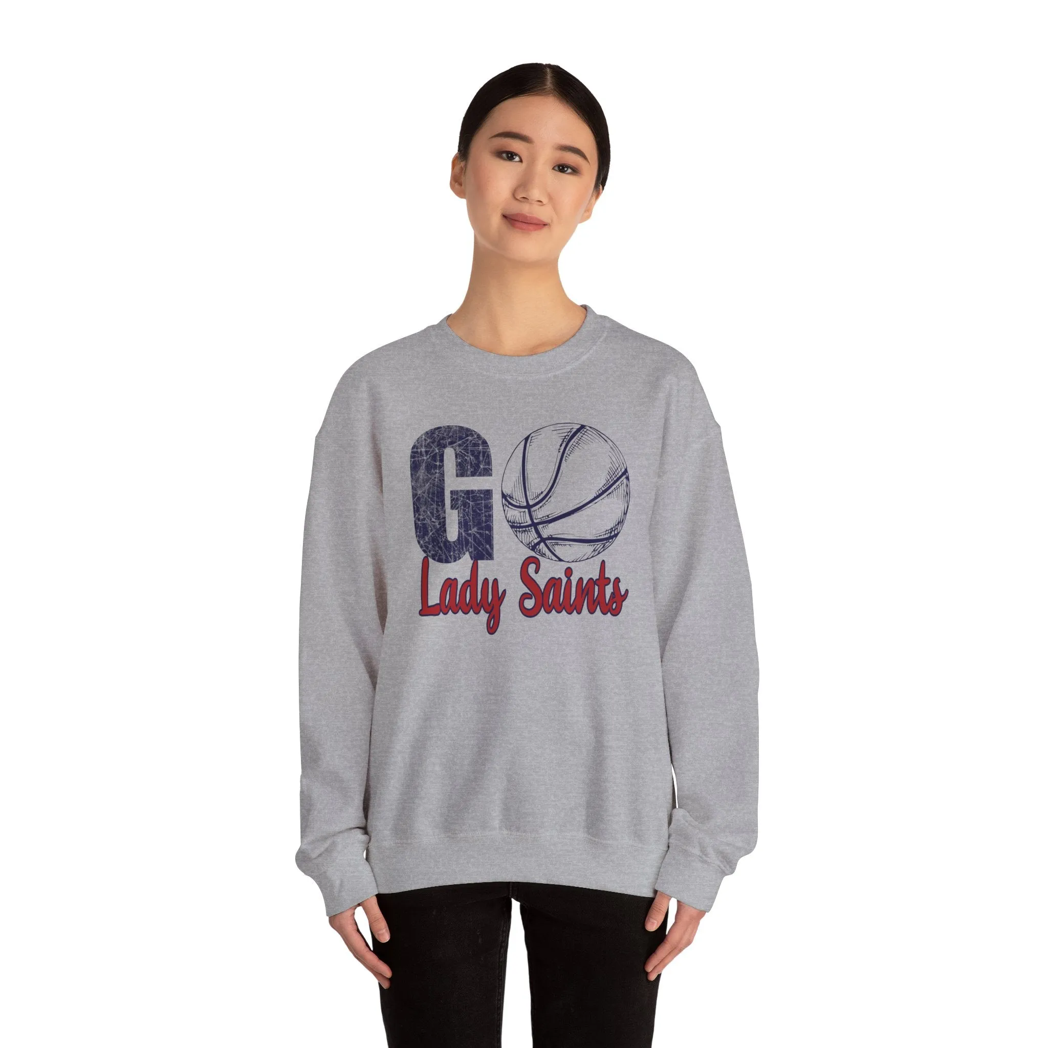 Go Lady Saints Basketball Unisex Heavy Blend™ Crewneck Sweatshirt