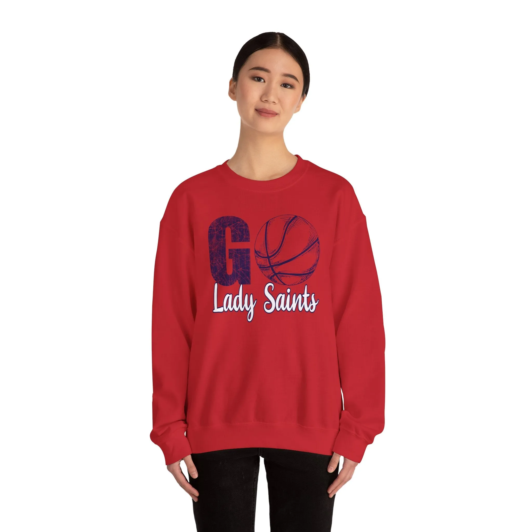 Go Lady Saints Basketball Unisex Heavy Blend™ Crewneck Sweatshirt