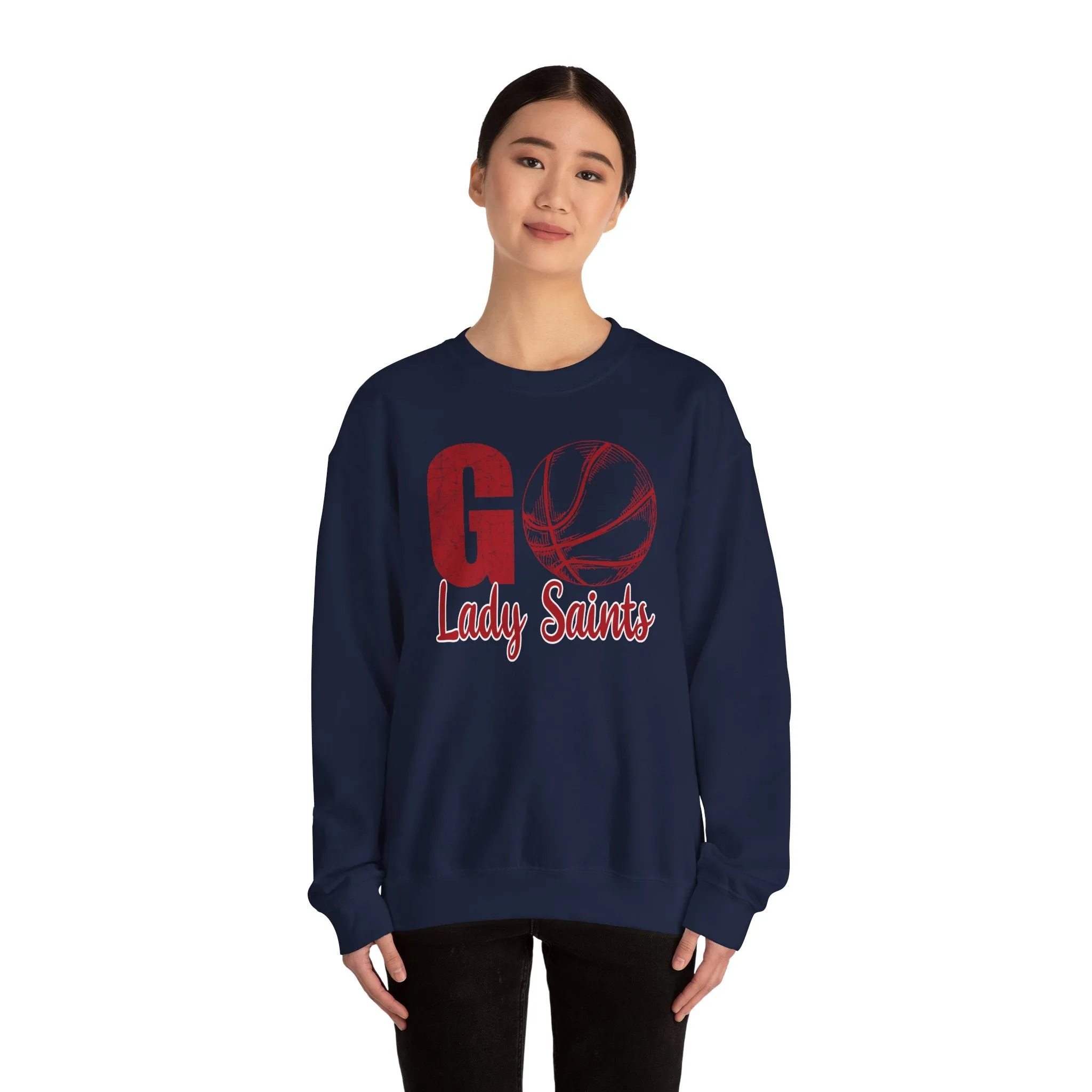 Go Lady Saints Basketball Unisex Heavy Blend™ Crewneck Sweatshirt