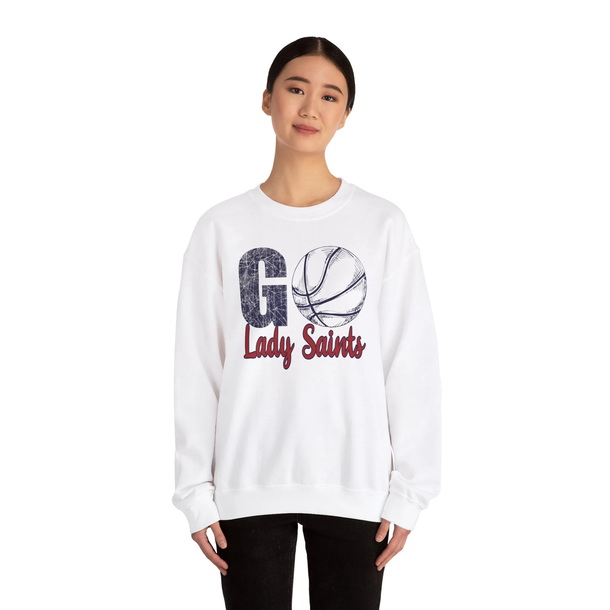 Go Lady Saints Basketball Unisex Heavy Blend™ Crewneck Sweatshirt
