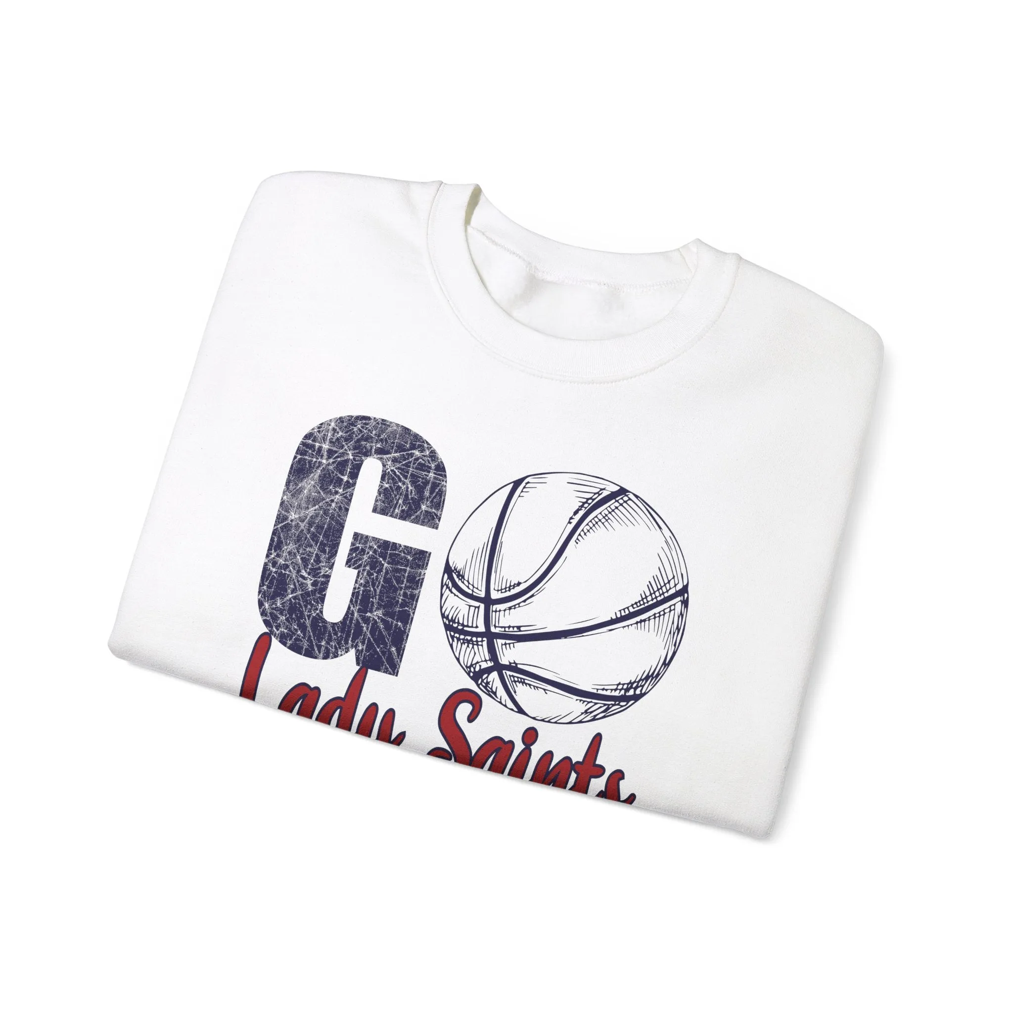 Go Lady Saints Basketball Unisex Heavy Blend™ Crewneck Sweatshirt