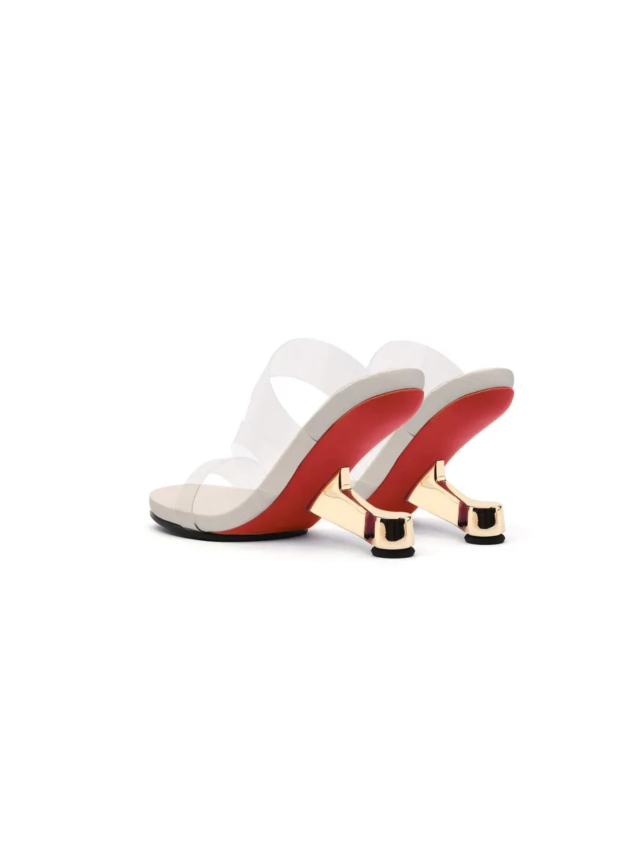 Golden Elevator Heel Ivory Slide