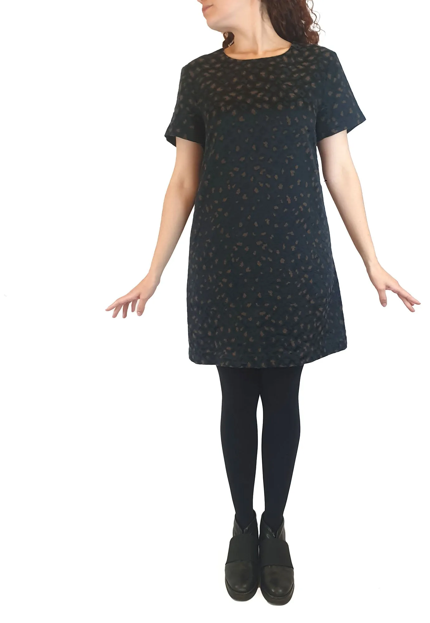 Gorman black dress with understated animal print size 10
